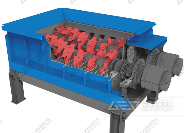 雙軸撕碎機(jī)結(jié)構(gòu)圖