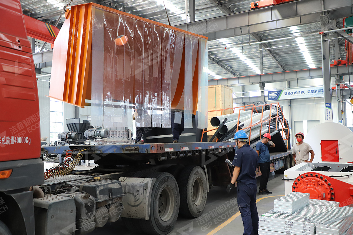 玻璃纖維廢絲循環(huán)再利用！潔普GS3玻璃纖維破碎設(shè)備順利發(fā)貨！