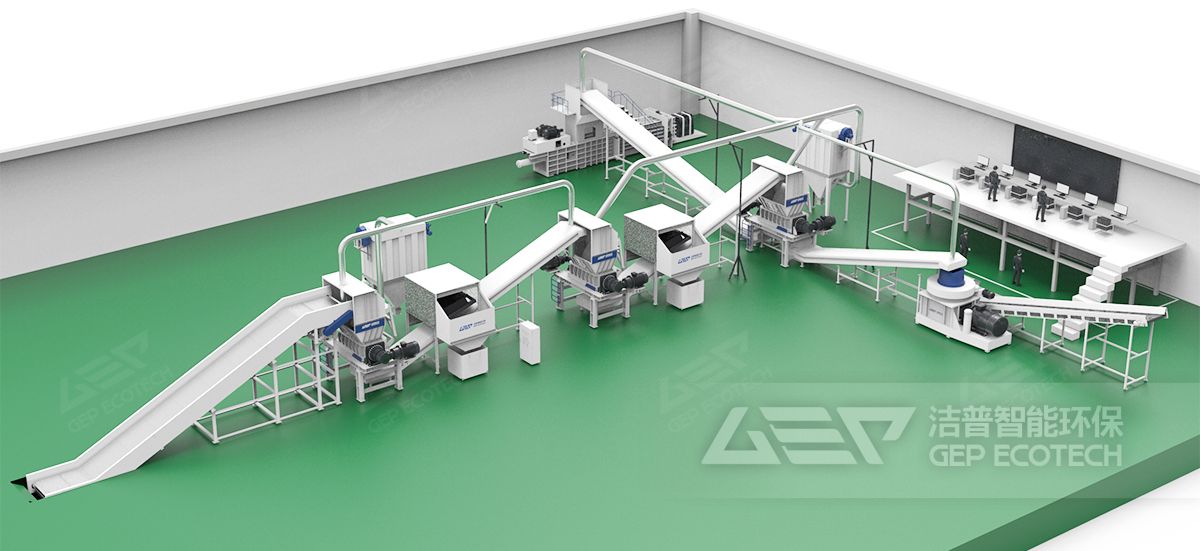 廢紡三級(jí)破碎效果圖