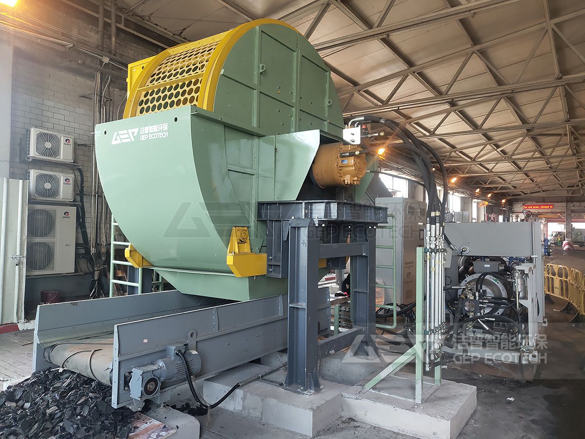 橡膠輪胎雙軸剪切式破碎機