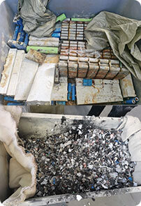 鋰電池破碎效果對(duì)比