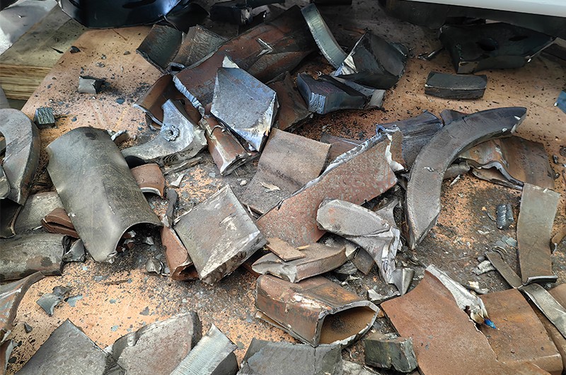 廢金屬破碎后成品